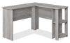 Eason 47\" L-Shaped Office Desk with Shelf - Grey