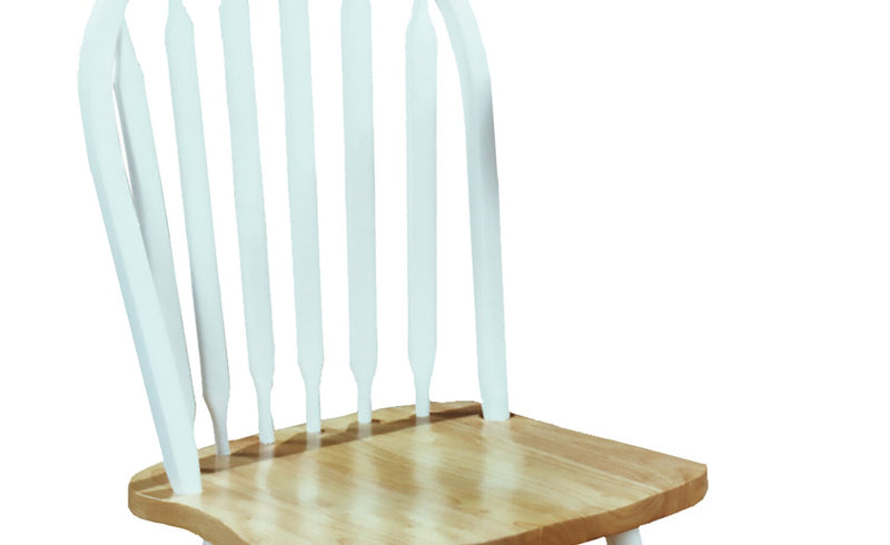 Hana Dining Chair, Wood, Slat-Back - Two Tone White & Natural