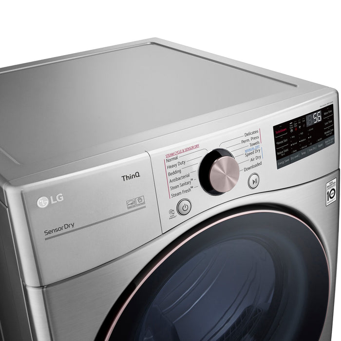 LG 7.4 Cu. Ft. Smart Electric Dryer with Steam - Graphite Steel - Stackable - DLEX3850V