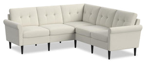 BLOK Modular Rolled Arm Sectional - Ivory Boucle