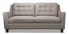 Novalee 75.5\" Linen-Look Sofa with Flared Arms and Button Tufting - Taupe