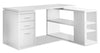 Rickey 60\" L-Shaped Corner Office Desk with 3-Drawers & Shelving - White