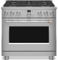 Cafe 5.7 Cu. Ft. Smart Dual Fuel Range with True European Convection and Self Clean Racks - Stainles…