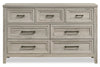 Lara Bedroom 7-Drawer Dresser, 60.6\"W x 38\"H - Antique Grey