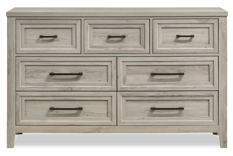 Lara Bedroom 7Drawer Dresser, 60.6"W x 38"H Antique Grey The Brick