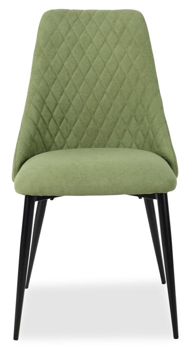 Miya Dining Chair with Polyester Fabric, Metal - Moss Green