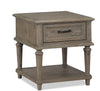 Winston 22\" Rustic End Table with Storage and Shelf - Light Brown with Driftwood Finish
