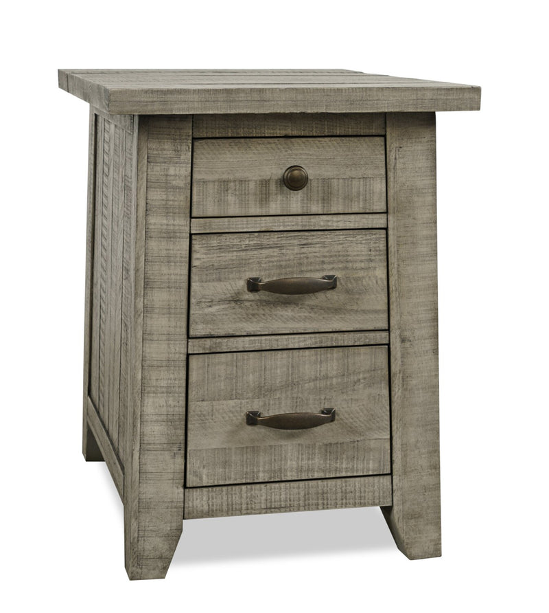 Colson 18" Rustic Chairside Table with Storage Driftwood The Brick