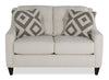 Made in Canada Cindy Crawford Home Kylie 55\" Linen-Look Loveseat with Wood Legs - Zeus Pearl