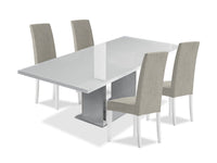 Raia 5pc Dining Set with Table & 4 Chairs - Made in Italy, Pedestal Base, Modern, 71
