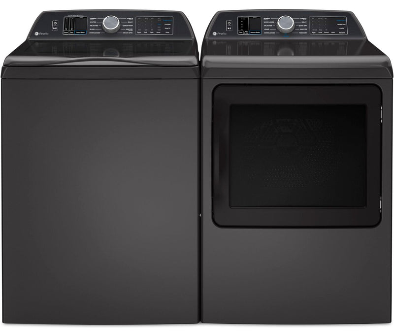 Profile 6.2 Cu. Ft. Top-Load Washer and 7.4 Cu. Ft. Electric Dryer - Diamond Grey
