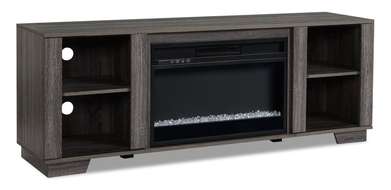 Antoni 62\" Modern Electric Fireplace TV Stand with Storage and Cable Management for TVs up to 70\"- Grey