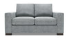 Made in Canada Customizable Sofa Lab Track 62\" Linen-Look Fabric Loveseat with Track Arms - Luna Pewter Grey