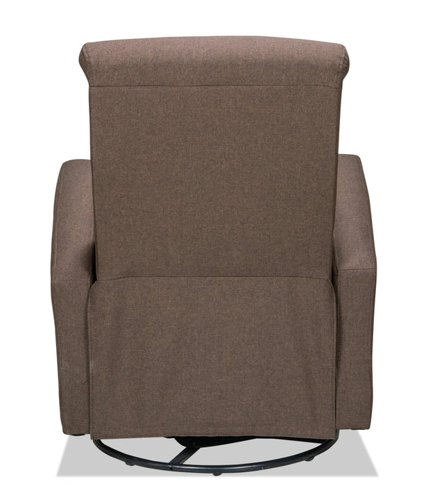 Nyla 30\" Linen-Look Fabric Swivel Rocker Reclining Chair - Brown