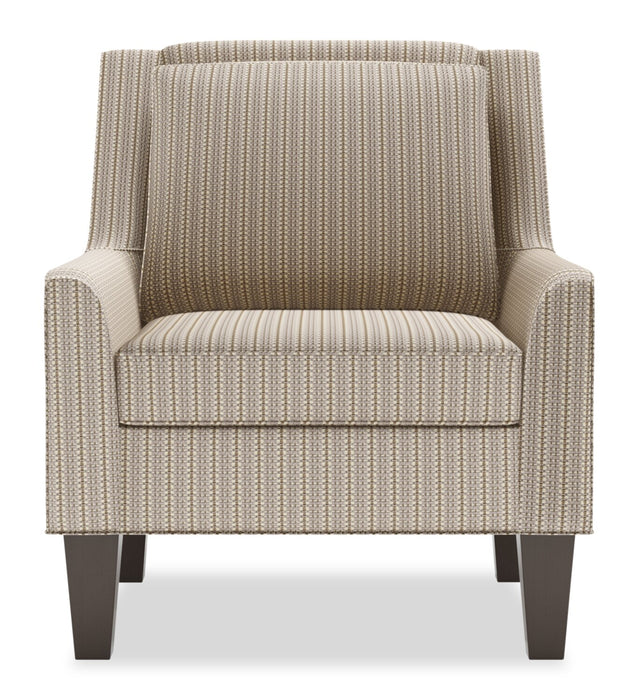 Made in Canada Sofa Lab Customizable Club 29\" Fabric Accent Chair with Wood Legs - Mushroom Beige