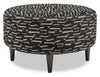 Made in Canada Customizable Sofa Lab The Curve 31\" Fabric Ottoman - Peppercorn Multicolour