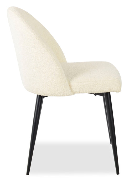 Bali Dining Chair with Boucle Fabric, Metal - Taupe
