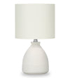 17\" Cream Ceramic Linen Drum Shade Table Lamp