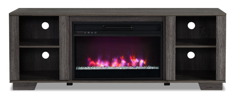 Antoni 62\" Modern Electric Fireplace TV Stand with Storage and Cable Management for TVs up to 70\"- Grey