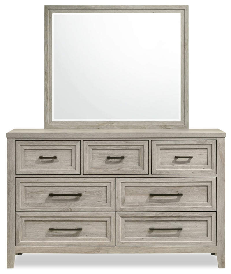 Lara Bedroom 7-Drawer Dresser, 60.6"W x 38"H - Antique Grey - The Brick