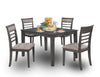 Sage 5pc Dining Set with Table & 4 Chairs, 48\"W - Grey