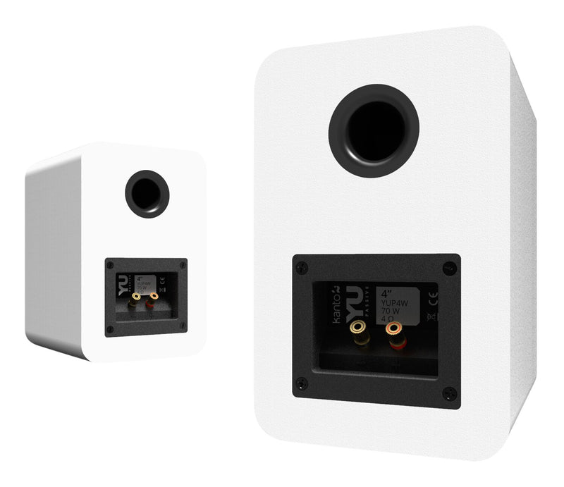 Kanto YU Passive 4\" Bookshelf Speakers with 1\" Silk Dome Tweeter – White