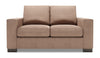 Made in Canada Customizable Sofa Lab Track 62\" Linen-Look Fabric Loveseat with Track Arms - Pax Wicker Brown