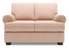 Made in Canada Customizable Sofa Lab Roll 64\" Linen-Look Fabric Loveseat with Rolled Arms - Pax Rose Pink