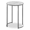 Jacki 18.25\" Chairside Table - White Marble-Look