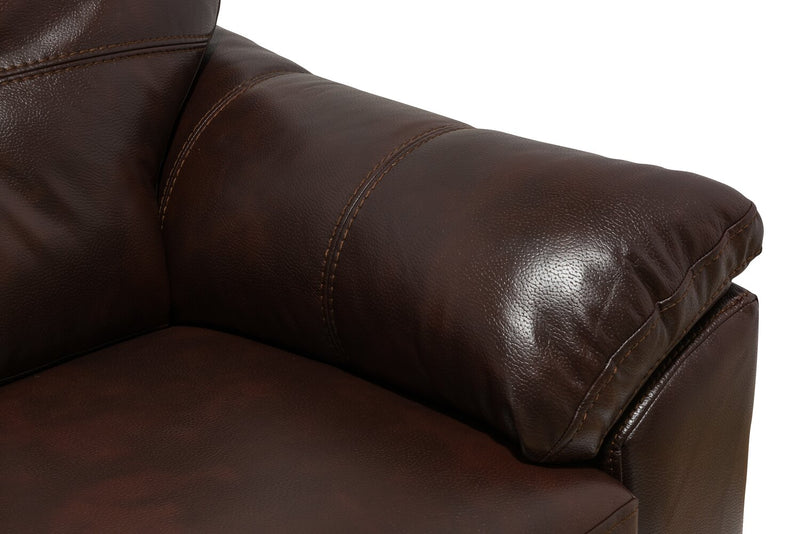 Made in Canada Addison 42\" Leather-Look Fabric Chair with Removable Seat Cushion and Tufting - Brown
