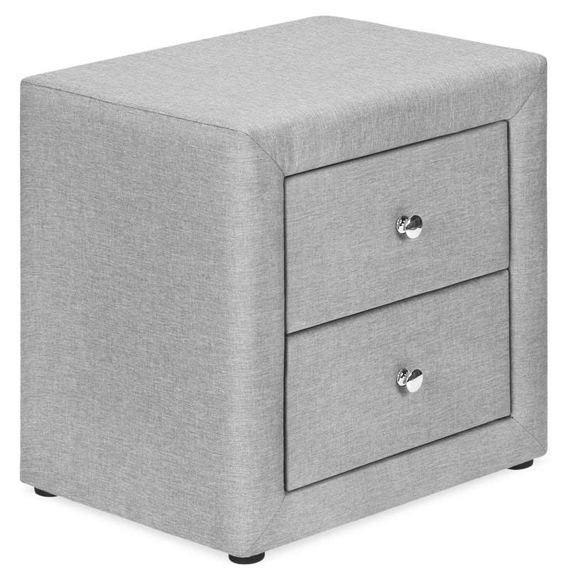 Zara Bedside 2Drawer Nightstand, 20.5"W x 20.8"H Grey The Brick