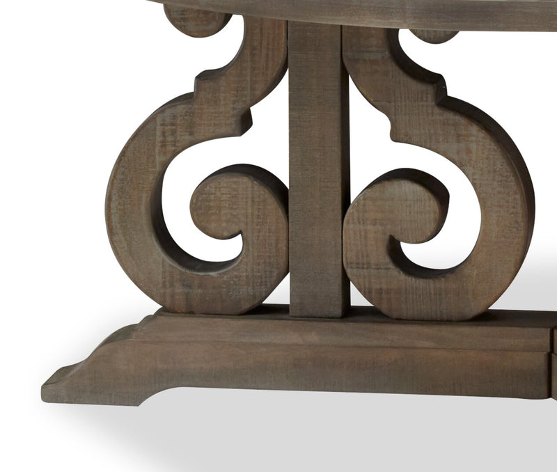 Tinley Park 40" Traditional Round Coffee Table - Grey-Brown Pine wi ...