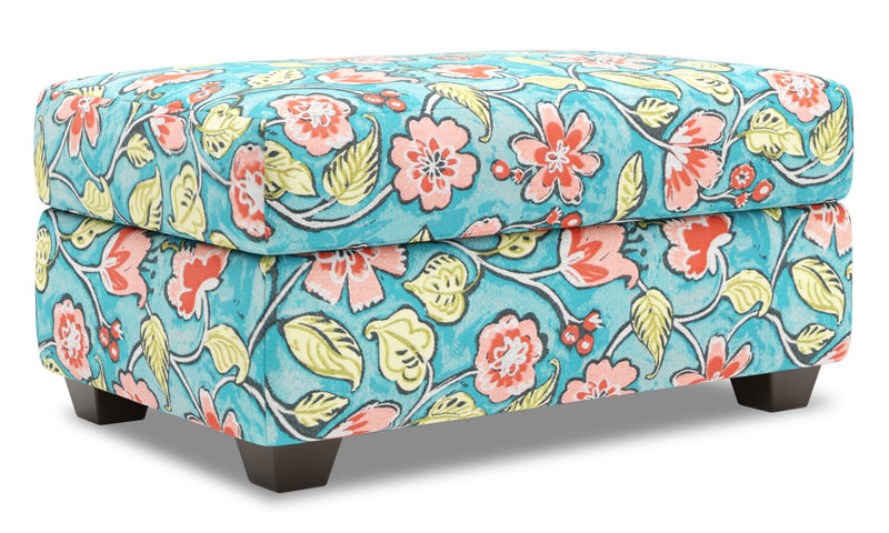 Made in Canada Customizable Sofa Lab The Trunk 39\" Fabric Storage Ottoman - Malibu Multicolour