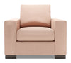 Made in Canada Sofa Lab Customizable Track 38\" Linen-Look Fabric Chair with Track Arms - Pax Rose Pink