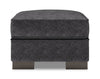 Made in Canada Customizable Sofa Lab Track 24\" Chenille Fabric Ottoman - Luxury Charcoal Grey