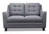 Novalee 57\" Linen-Look Fabric Loveseat with Flared Arms and Button Tufting - Grey