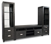 Bronx 104\" 3-Piece Wall Unit Entertainment Centre with Storage & Cable Management for TVs up to 65\"- Charcoal