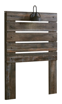 Abby Panel Headboard with LED Light & USB Ports for Kids, Brown - Twin Size