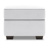 Made in Canada Customizable Sofa Lab Roll 24\" Linen-Look Fabric Ottoman - Pax Ice White