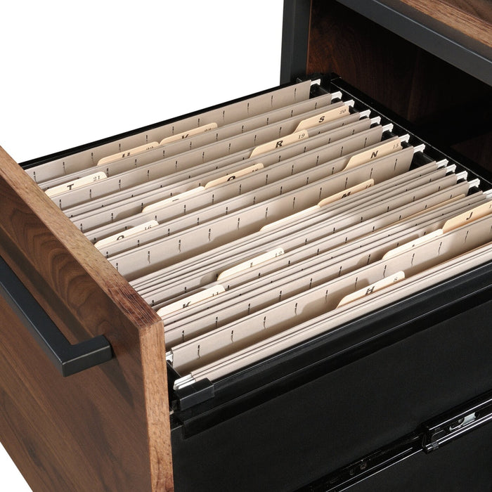 Elzie 65.98\" L-Shaped Office Desk - Gr& Walnut