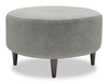 Made in Canada Customizable Sofa Lab The Curve 31\" Velvet Fabric Ottoman - Platinum Grey