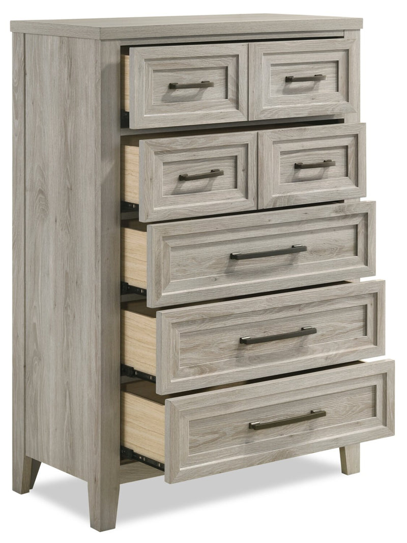 Lara Bedroom Chest of Drawers, 5Drawer, 33.9"W x 50.5"H Antique