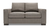 Made in Canada Customizable Sofa Lab Track 62\" Linen-Look Fabric Loveseat with Track Arms - Luna Smoke Grey