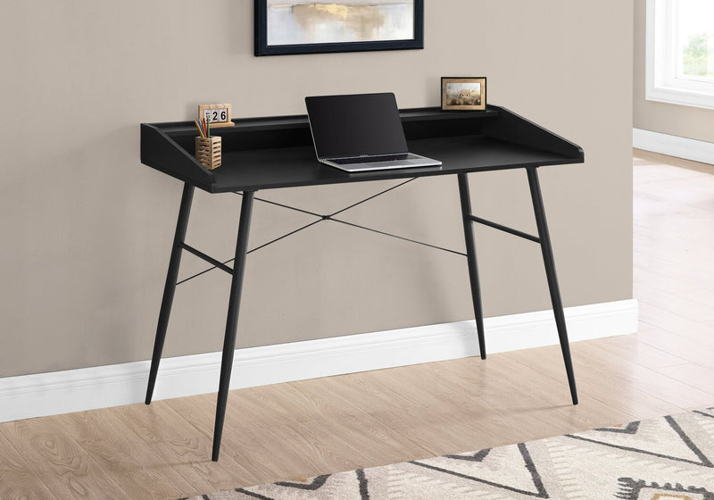 Jeremy 47.25\" Office Desk with Small Hutch - Black