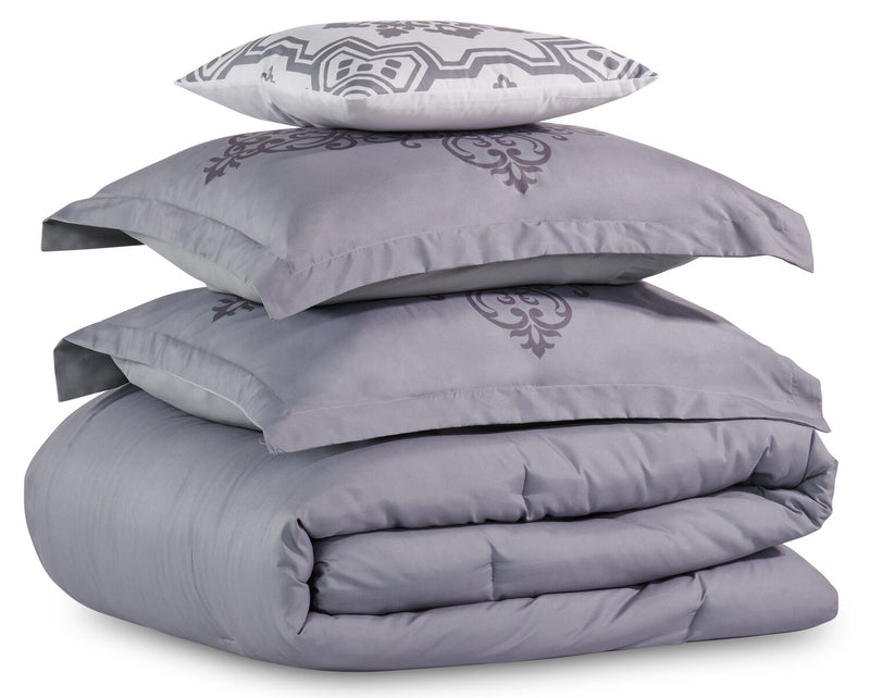 Arista 4-Piece Full/Queen Comforter Set - Grey