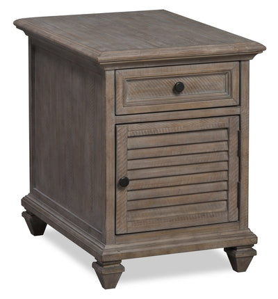 Lancaster 18" Traditional End Table with Storage - Grey and Bronze Pine|Table de bout traditionnelle Lancaster de 18 po avec rangement - grise et pin bronze