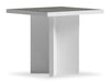 Marla 23.6\" Modern End Table - White and Grey with Marble Look