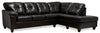 Made in Canada Addison 2-Piece Right-Facing Leather-Look Fabric Sectional with Removable Seat Cushions - Blackberry