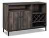 Amos Dining Server with Storage & Built-In Wine Rack, 45\"W - Distressed Brown