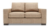 Made in Canada Customizable Sofa Lab Track 62\" Chenille Fabric Loveseat with Track Arms - Luxury Taupe